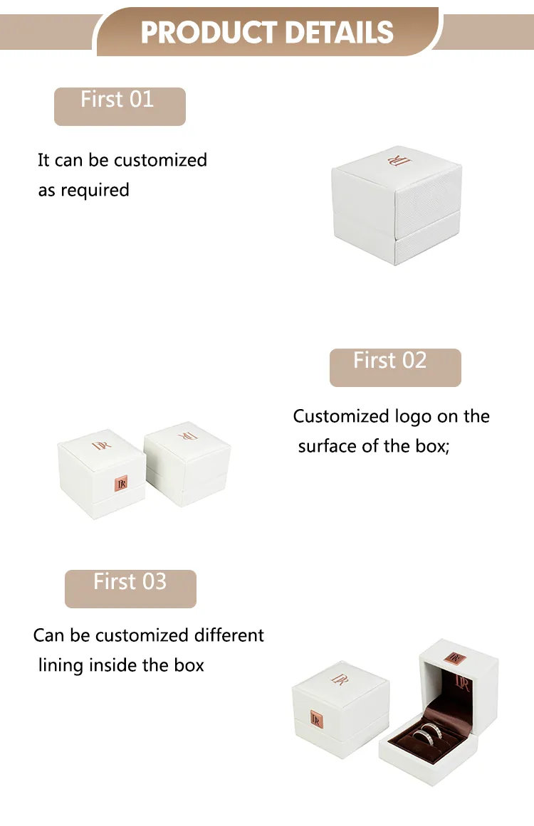 Custom Logo Printed Hot Sale Cheap Wholesale Wooden Ring Box Wedding Jewelry Box Wood Earring Storage Packaging Jewelry Case