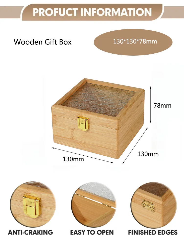 Factory Wholesale Reusable Empty Eco Friendly Natural Bamboo Crafts Wooden Gift Packaging Box