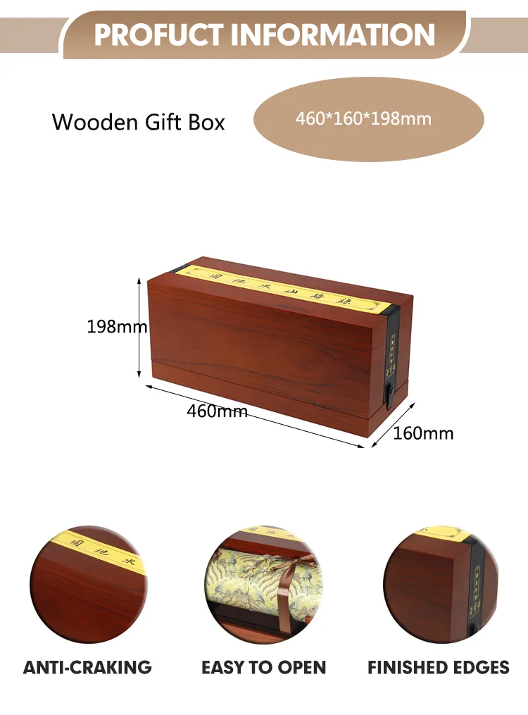 Factory Customised Luxury MDF Wooden Display Scroll Box Velvet Storage for Collection Gift Box