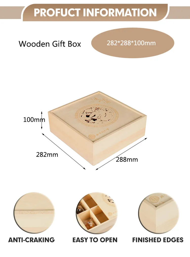 Wholesale Customized Wooden Tea Chest Gift Box Wood Watch Gift Jewelry Storage Packaging Box