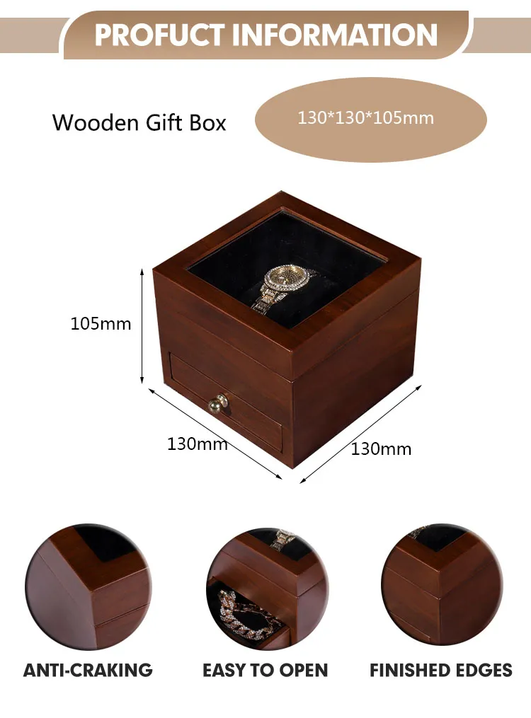 Factory Wholesale Luxury Solid Wooden Men Jewelry Watch Storage Boxes Gift Cases