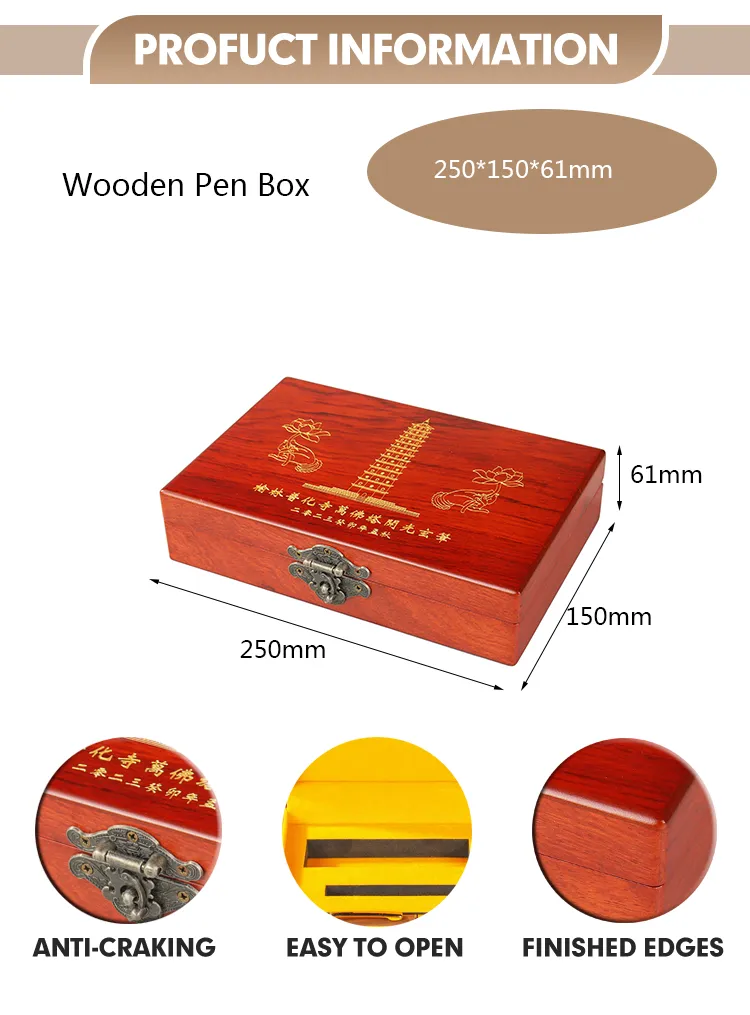 Promotional High Quality Wooden Ball-Point Pen Box Set Writing Width Metal Ball-Point Wooden Pen