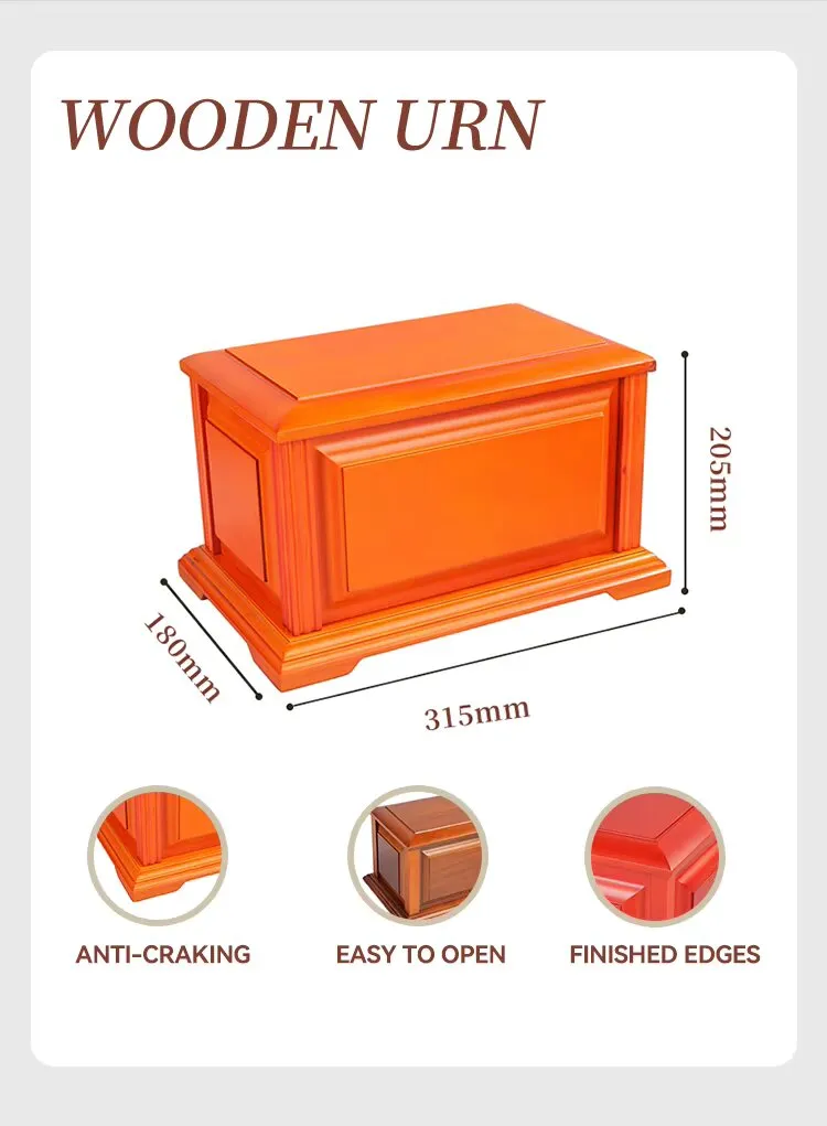 Zhihe Wholesale Funeral Urn Box Sliding Lid Design Custom Large Wooden Urns for Pet Ashes