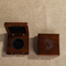 Custom Badge Souvenir Medal Case Solid Mahogany Wood Storage Decorative Box Coin Case