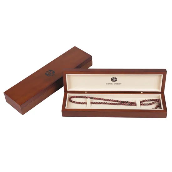 Custom Logo Wooden Necklace Ring Boxes Jewelry Set Packaging Box