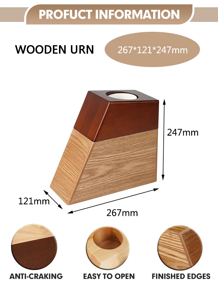 Manufacturer Wholesale Premium Solid Wood Pet Caskets Urns Memorial Box for Pet Ashes Storage Premium Funeral Supplies