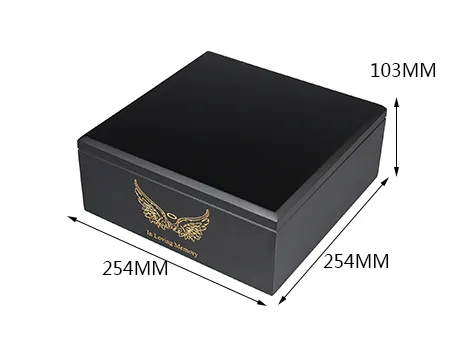 Elegant Luxury Classic Handcrafted Wooden Urn Box Durable Rectangle Eco-Friendly Cremation Memorial Keepsake Loved Ones Funeral