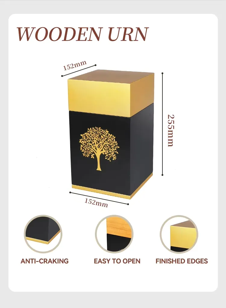 Zhihe Customizable Pet Urn Dual-Color Look Top-and-Bottom Cover Ideal for Storing Beloved Pet Ashes.