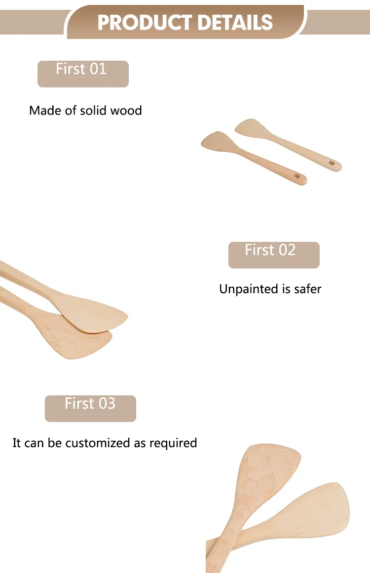 Wholesale Eco-Friendly Beech Wood Kitchen Utensils Custom Kitchen Wooden Spatula