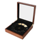 Custom Walnut Wooden Coin Display Case with Clear Lid