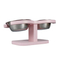High Quality Pet Products Unique Shape Pink Double Bowl Lovely Style Custom Logo Cat Dog Feeding Stand for Easy to Take Bowl