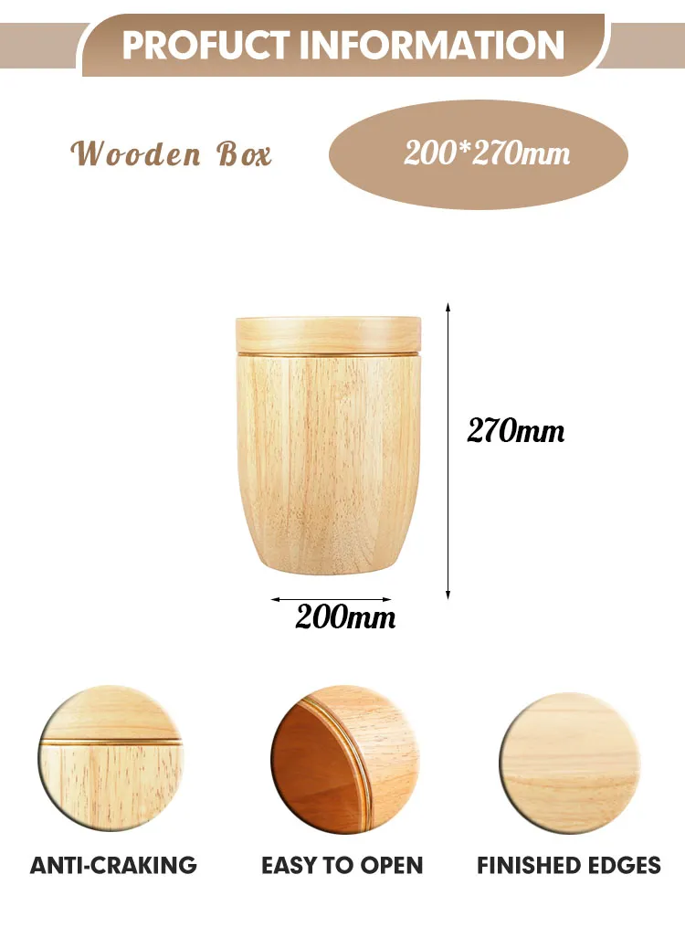 Custom Barrel Human Remains Small Dove Personalized Design Inlay Box Wooden Cremation Urns Pet Urn Dog Wood for Pets