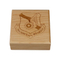 High Quality Simple Square Maple Wood Custom Logo Packaging Single Commemorative Coin Display Box with Spring Hinges