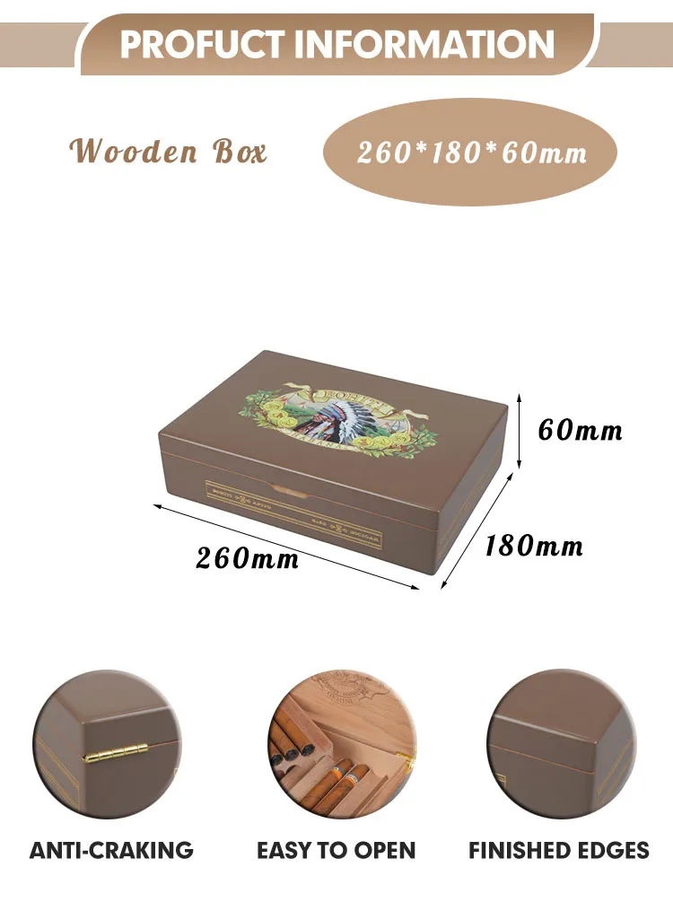2025 New Product Customized Large Capacity Cedar Wooden Cigar Box Double Layered with Moisture-Proof Lacquer Finish Handmade Humidifier
