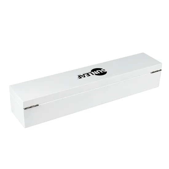 Wholesale Customized Luxury White Wooden Tea Gift Packaging Box Wood Tea Bag Storage Case with 6 Compartments