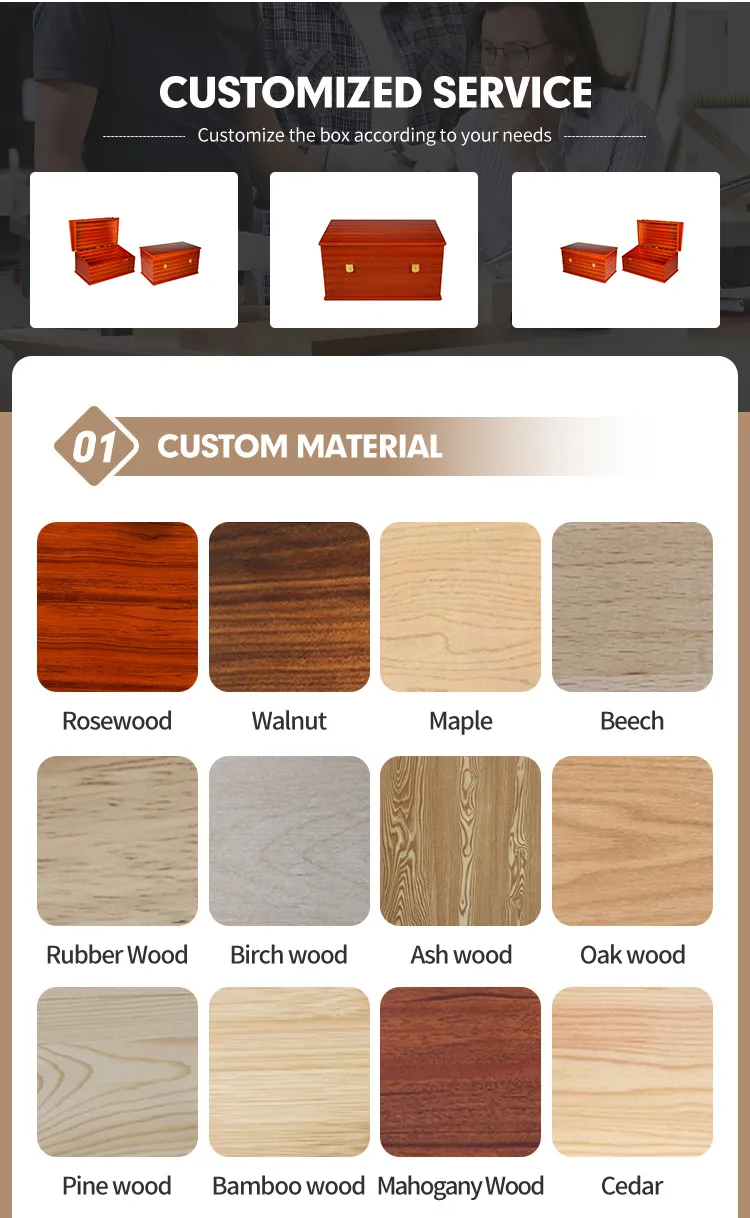 Wholesale Eco Friendly Custom Wooden Storage Gift Box Wholesale Packaging Supplier
