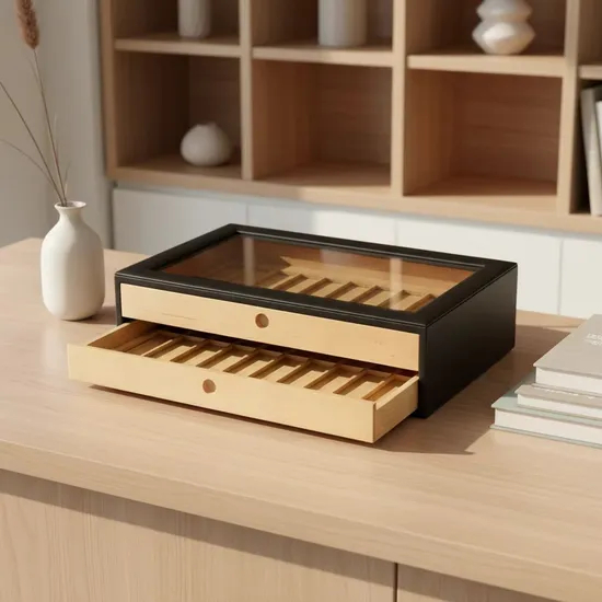 Custom Luxury Transparent Acrylic Window Design Bamboo Watch Box OEM Wooden Storage Gift Packaging Watch Box Cases Pillow