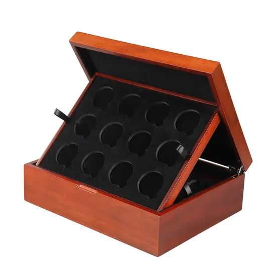 Customized Logo Coin Gift Packaging Commemorative Coin Collection Wooden Box Silver Solid Wood Gift Box Display Box
