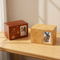 Modern Handmade Luxury Durable Square Wooden Urns Box for Pet Cremation Memorial Use Custom Bamboo Wood