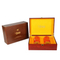 Wholesale Luxury Red Wine Glass with Bottle Box Storage Chocolate Color Wood Blanks Wine Double Packaging Gift Box