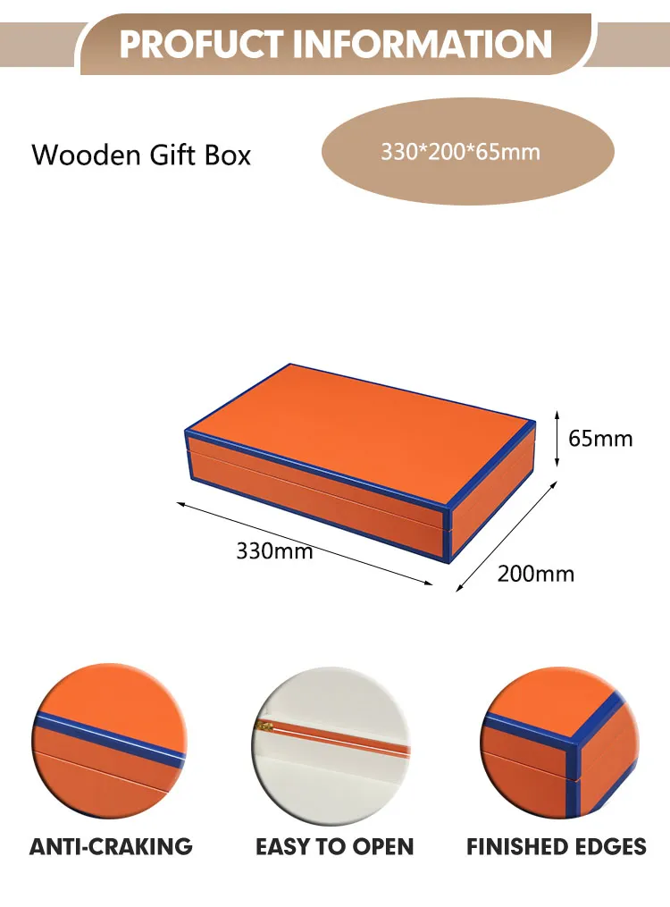 Factory Price High Gloss Gold Foil Paint Custom Logo MDF Wood Crafts Wooden Gift Packaging Box Chocolate Box