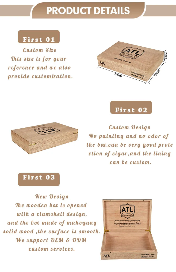 Wholesale High Quality Custom Gift Humidor Cigar Wood Cedar Cigar Packaging Storage Cigarette Humidor Boxes Manufacturer for Sale