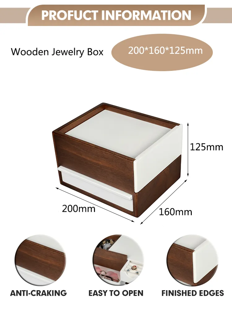 Elegant Wooden Jewelry Organizer with Drawer for Luxury Storage
