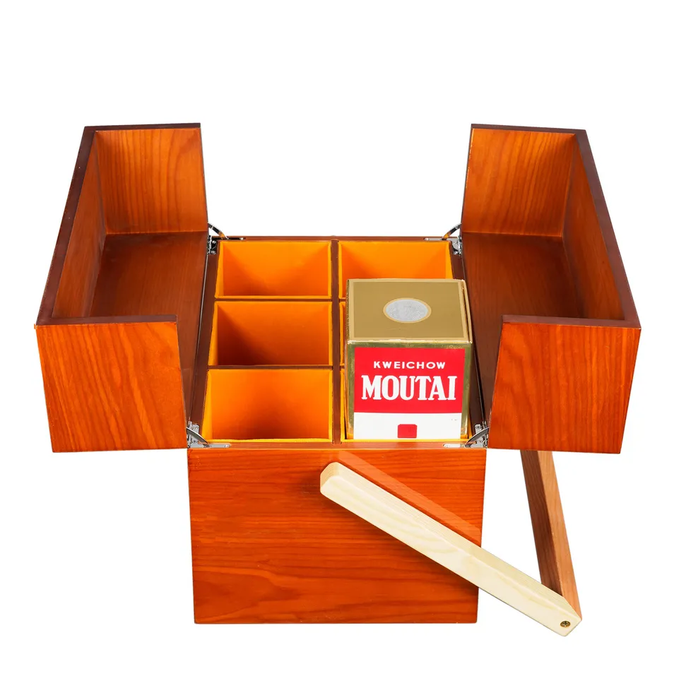 Luxurious Customizable Wooden Packaging Wine Bottle Storage Gift Box Wood Brandy Liquid Case