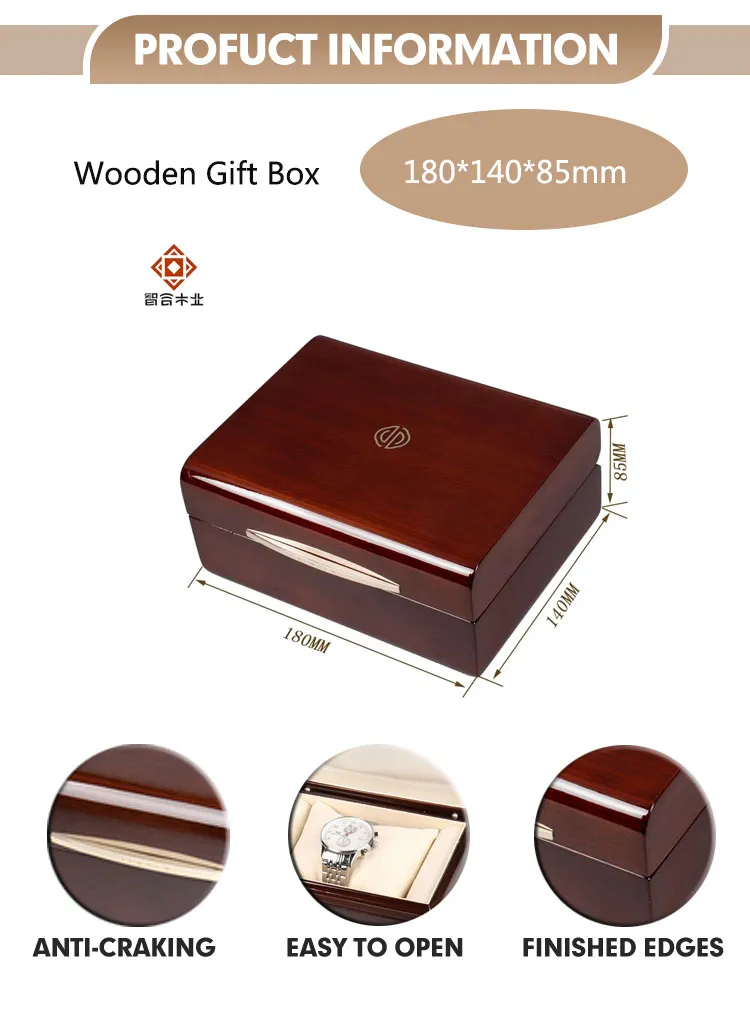 Premium High Gloss Wooden Watch Box for Jewelry Storage