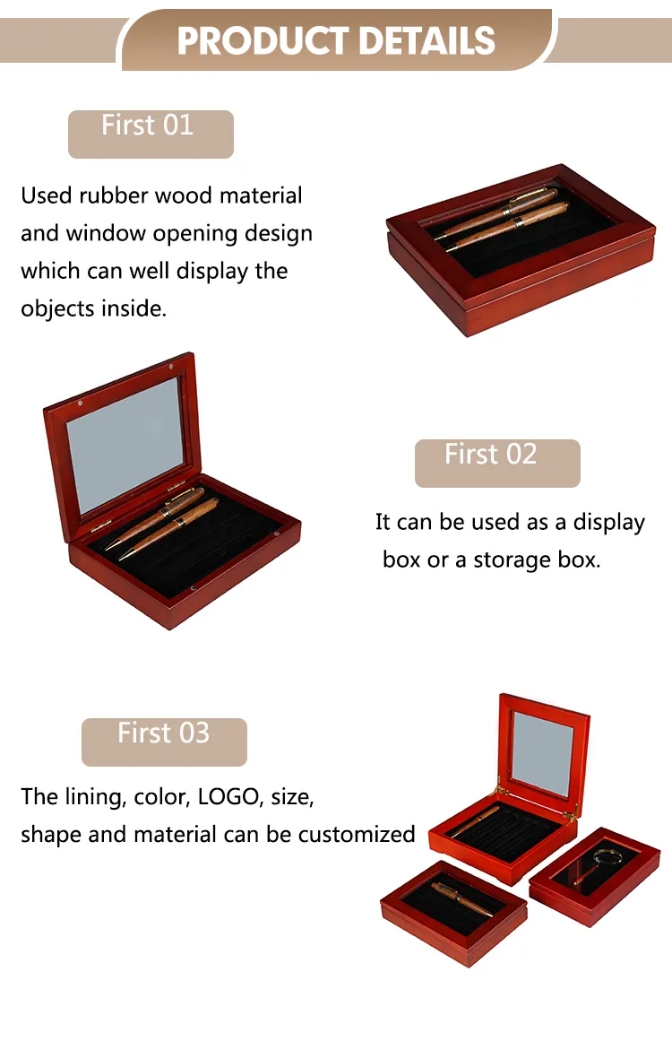 Factorary Price Custom Laser Logo Rubber Wooden Pen Box Rubber Luxury Gift Fountain Pen Set Packing Box