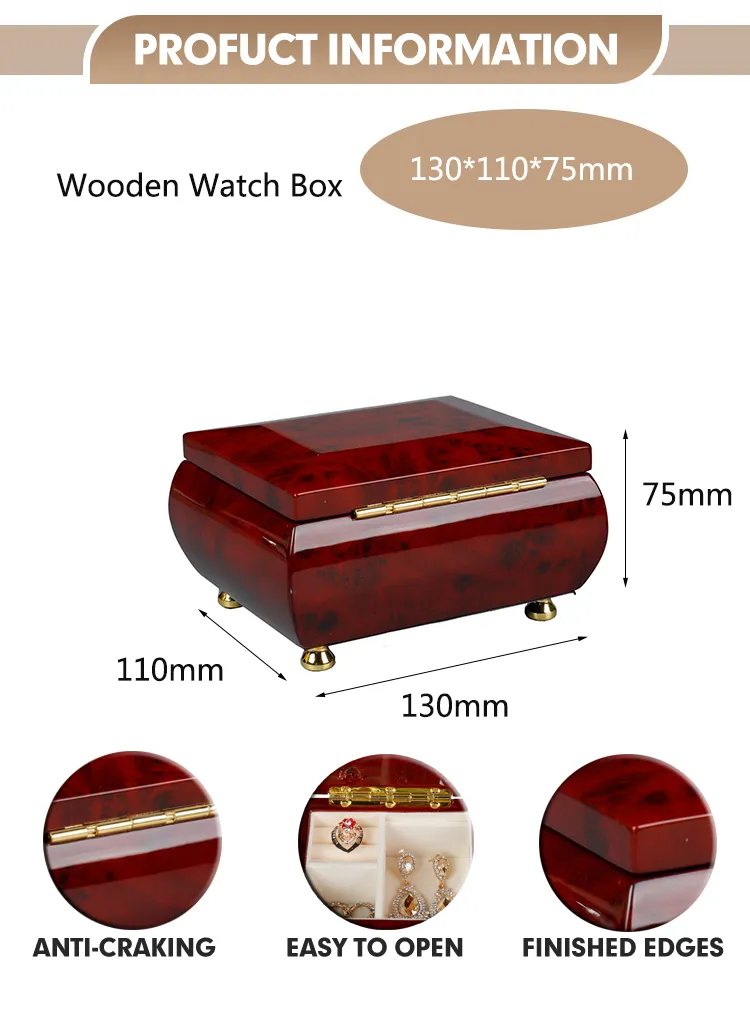 Luxury Custom Logo Popular Wooden Jewelry Packaging Case Wooden Leather with Drawer Storage Gift Jewelry Box in Stock