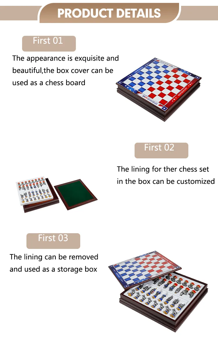 Wholesale Custom Size Design Solid Wood International Chess Board Game Set Gift Packaging Box
