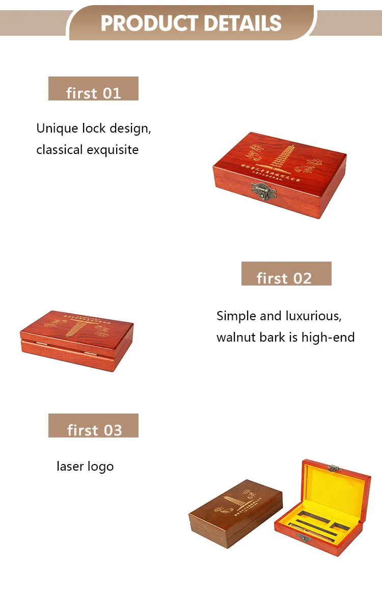 Promotional High Quality Wooden Ball-Point Pen Box Set Writing Width Metal Ball-Point Wooden Pen