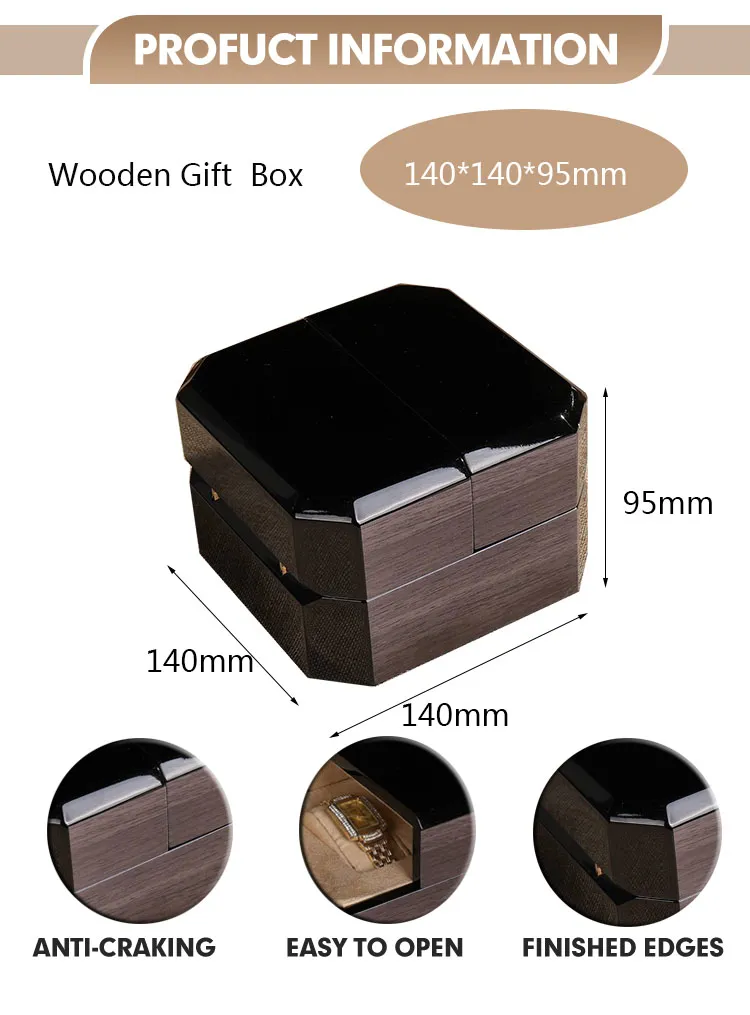 Customizable MDF Wooden Watch Box with Elegant Gift Packaging