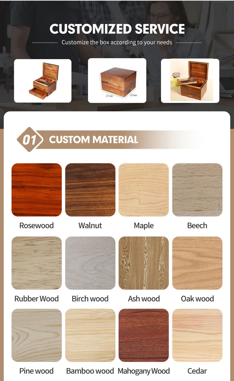 Custom Printed Luxury Wooden Box for Gifts and Presents