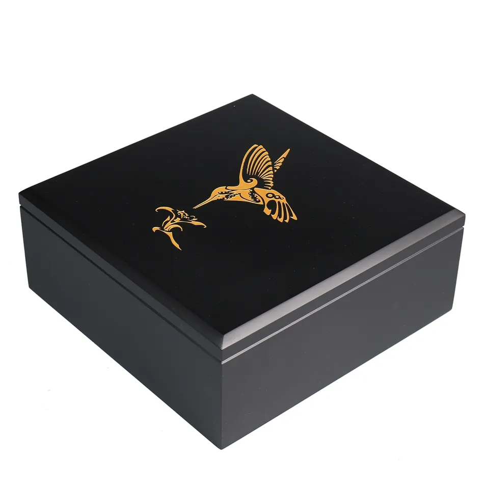 Elegant Luxury Classic Handcrafted Wooden Urn Box Durable Rectangle Eco-Friendly Cremation Memorial Keepsake Loved Ones Funeral
