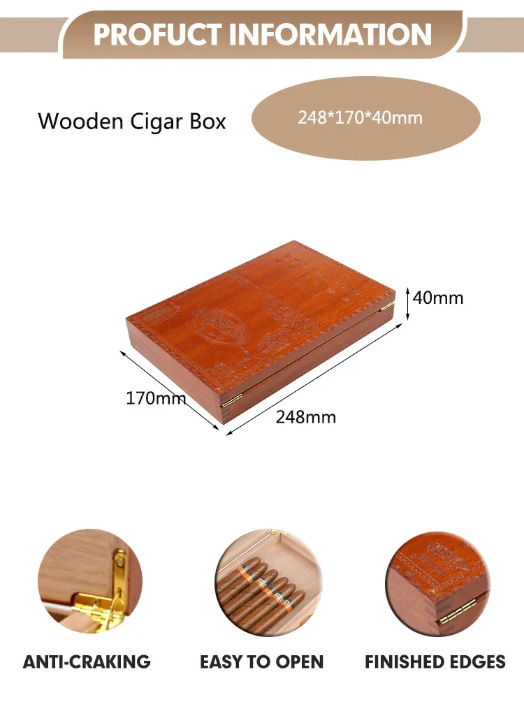 Wholesale High-End Spanish Cedar Humidor Box Mahogany Cigarette/Tobacco Box Cigar Humidor