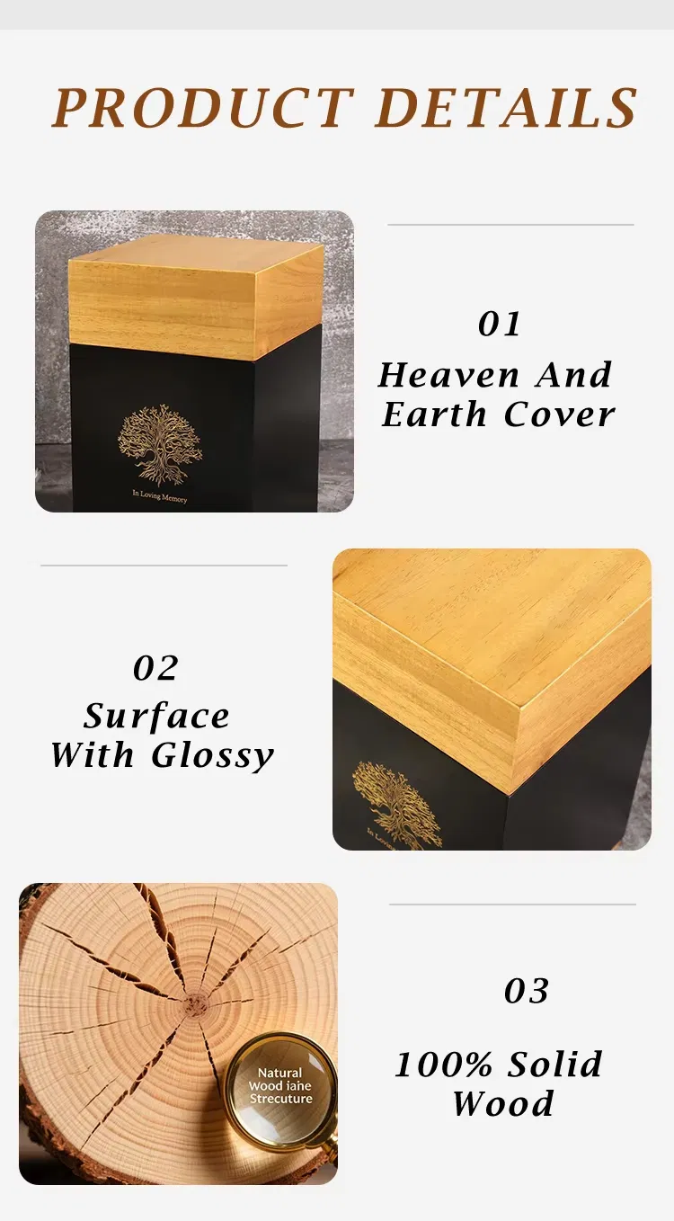 Zhihe Customizable Pet Urn Dual-Color Look Top-and-Bottom Cover Ideal for Storing Beloved Pet Ashes.