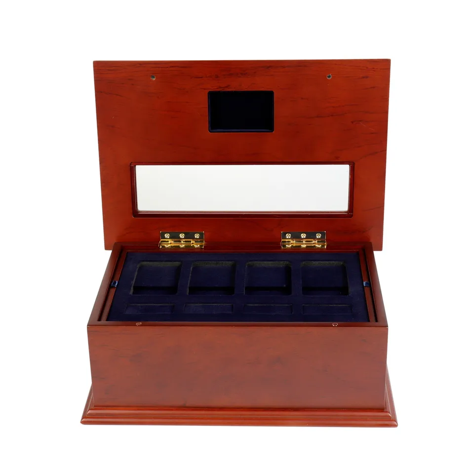 Elegant Wooden Jewelry Display Box for Medals and Coins