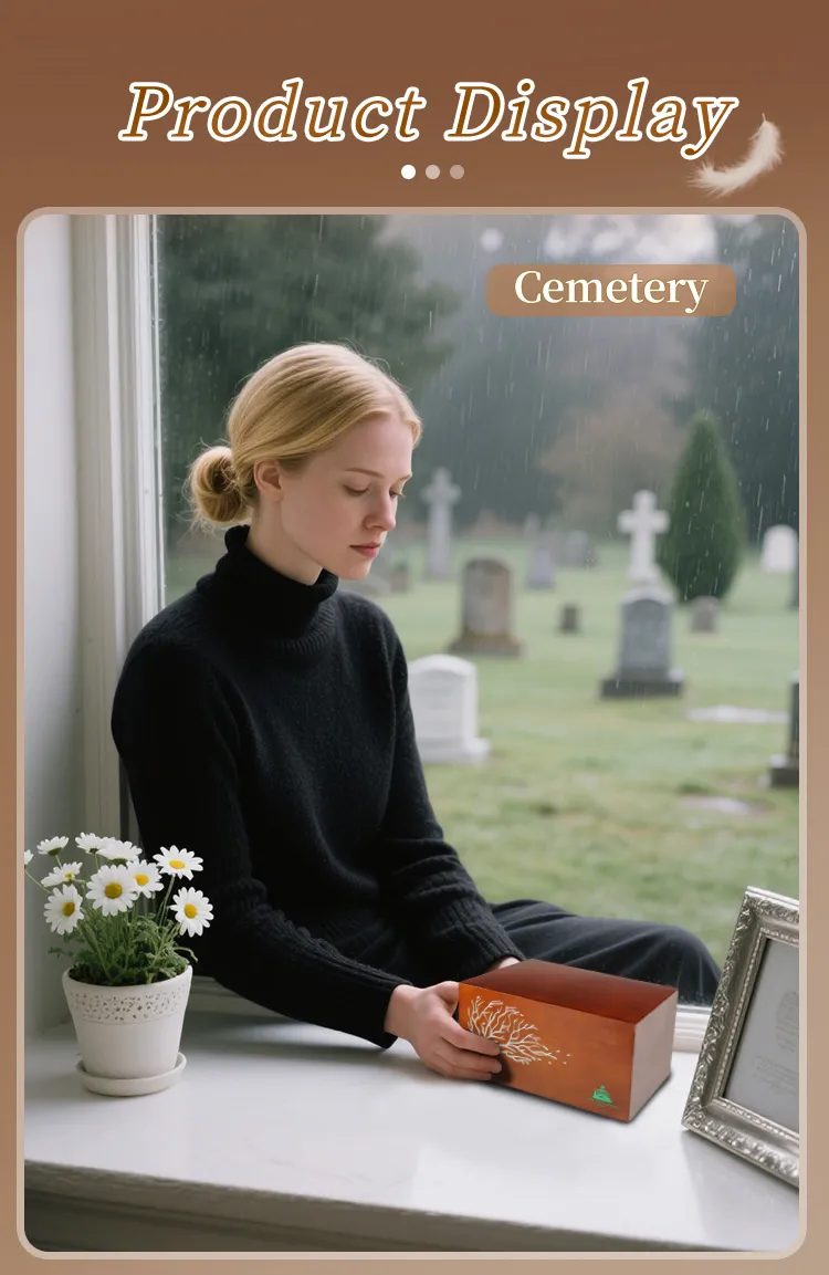 Elegant Ceramic Funeral Urn for Human Ashes Memorial Container with Decorative Pattern Secure Closure Durable Structure Thoughtful Burial Tribute