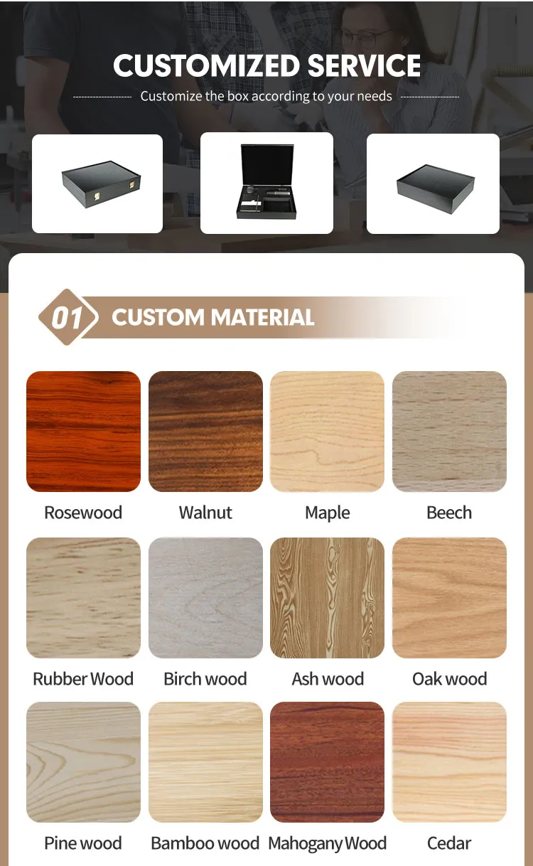 Customized Solid Pine Wood Jewelry Packaging Box for Large Capacity Storage and Gift Transportation Elegant Wooden Gift Packaging Box