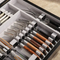 Premium Silver Cutlery Storage Box with Elegant Wooden Design