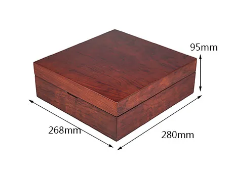 Factory Wholesale Roseewood 12 Pockets Removable Custom Lining Luxury Wooden Tea Organizer Box
