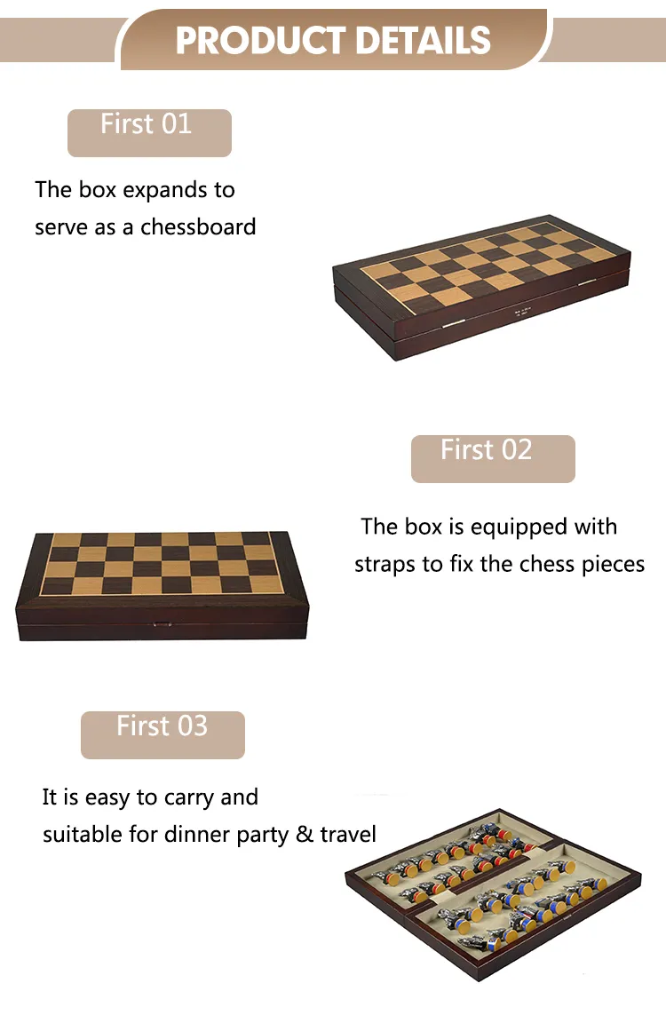 Wholesale Factory Price Custom Size Design Solid Wood Brown Chess Gift Packaging Box