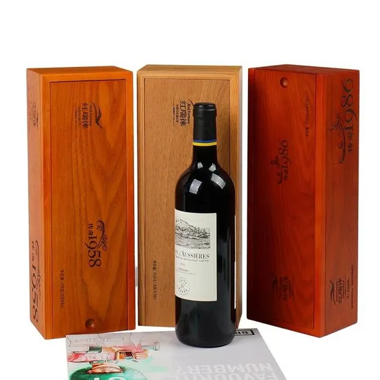 Wholesale Luxury Wine Brandy Liquid Storage Case Foldable Wood Packaging Wooden Gift Wine Box
