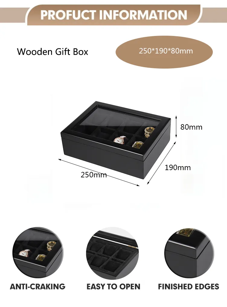 Wholesale Custom-Made Luxury Eco-Friendly Wooden Watch Gift Storage Box Wood Watch Packing Case