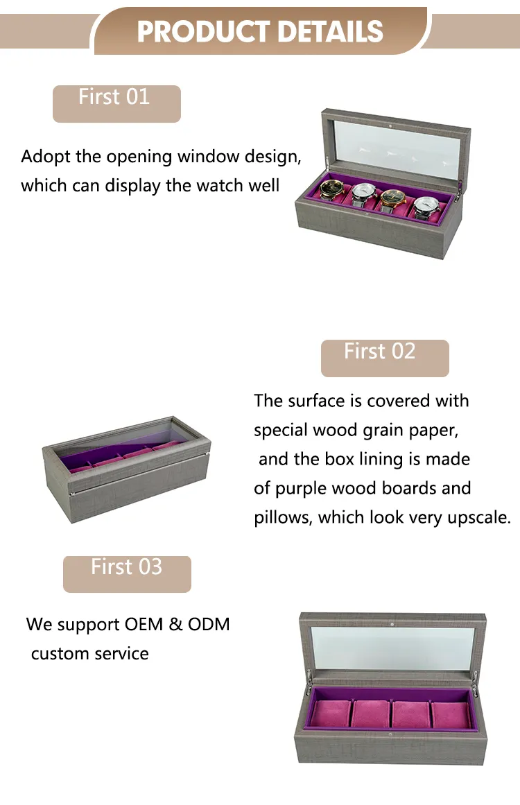 Wholesale Customized Logo Solid Walnut Square Personalized Wood Watch Packaging Jewelry Storage Display Gift Box