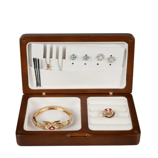 High Quality Wooden Jewelry Gift Packaging Storage Box Wholesale with Custom Logo Printing