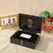 High Gloss Customized Logo Wooden Credit Card Box with Drawer Black High Gloss Wood Storage Gift Box Luxury Gift Boxes