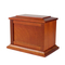Elegant Custom Mahogany Pet Cremation Urn with Personalized Photo Frame